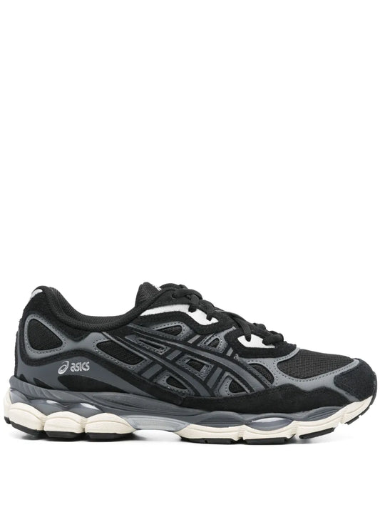 ASICS Gel-Nyc black and gray mesh running sneakers with lace-up and cushioned sole