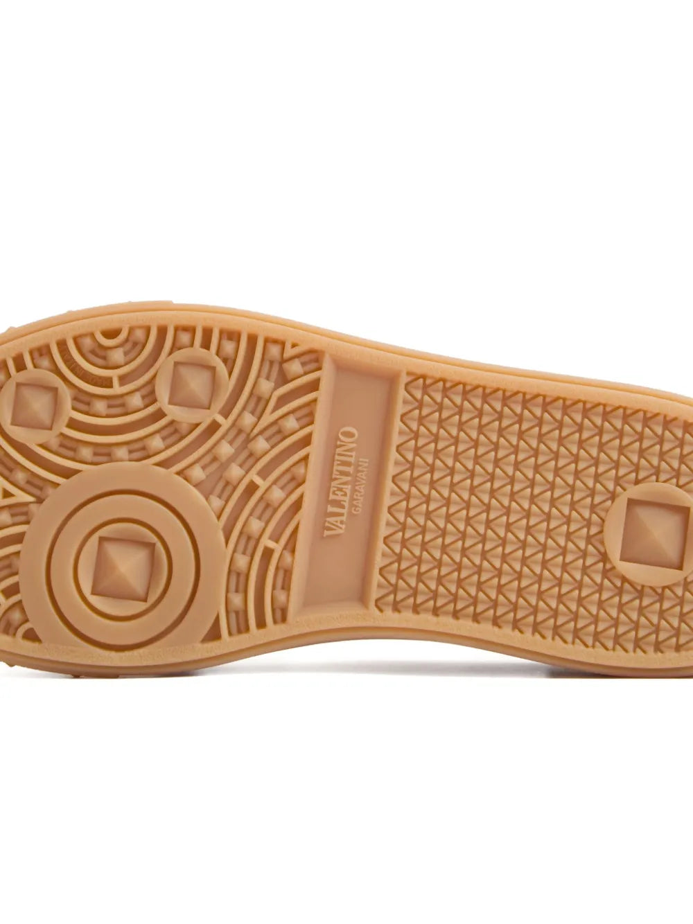 Tan rubber outsole with patterned tread for Valentino Garavani Upvillage Crosta sneakers