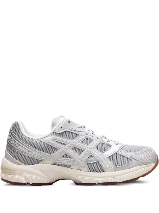 ASICS Gel-1130 grey and white lace-up sneakers with cushioned cream midsole