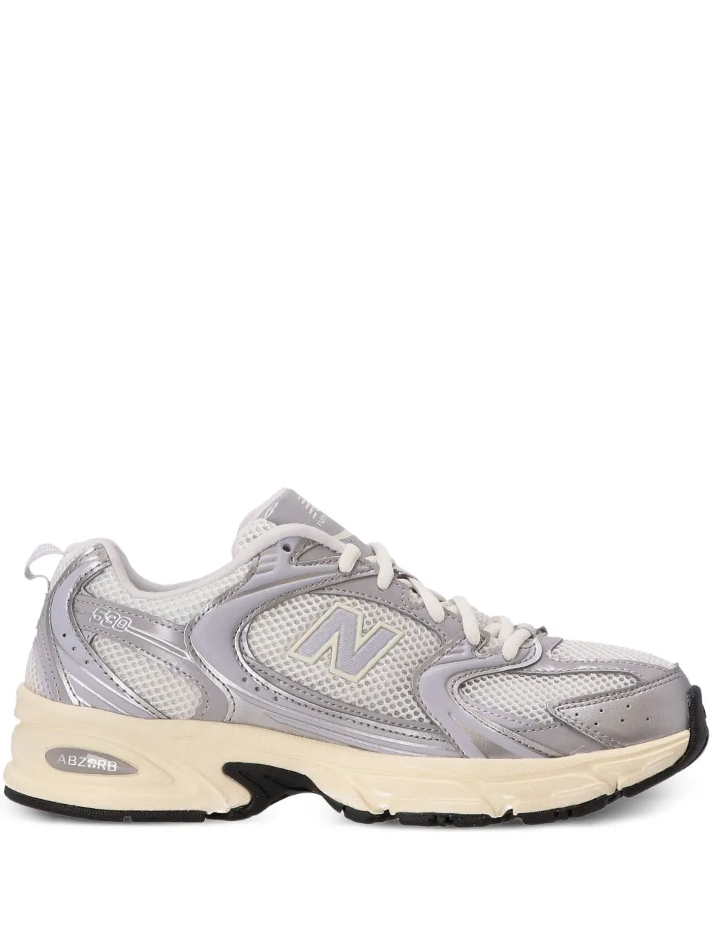 New Balance 530 low-top sneakers, light gray with beige midsole and black outsole