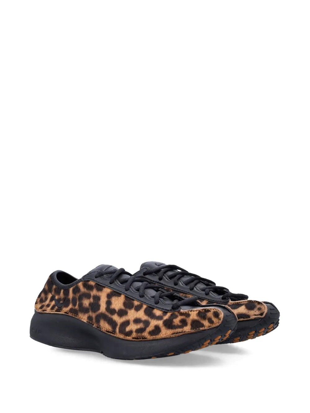Nike low-top sneaker with leopard-print side and black rubber sole