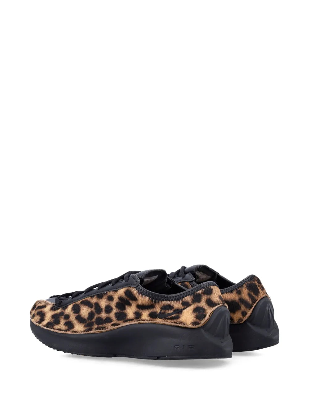 Nike low-top sneaker with leopard-print upper and black heel panel