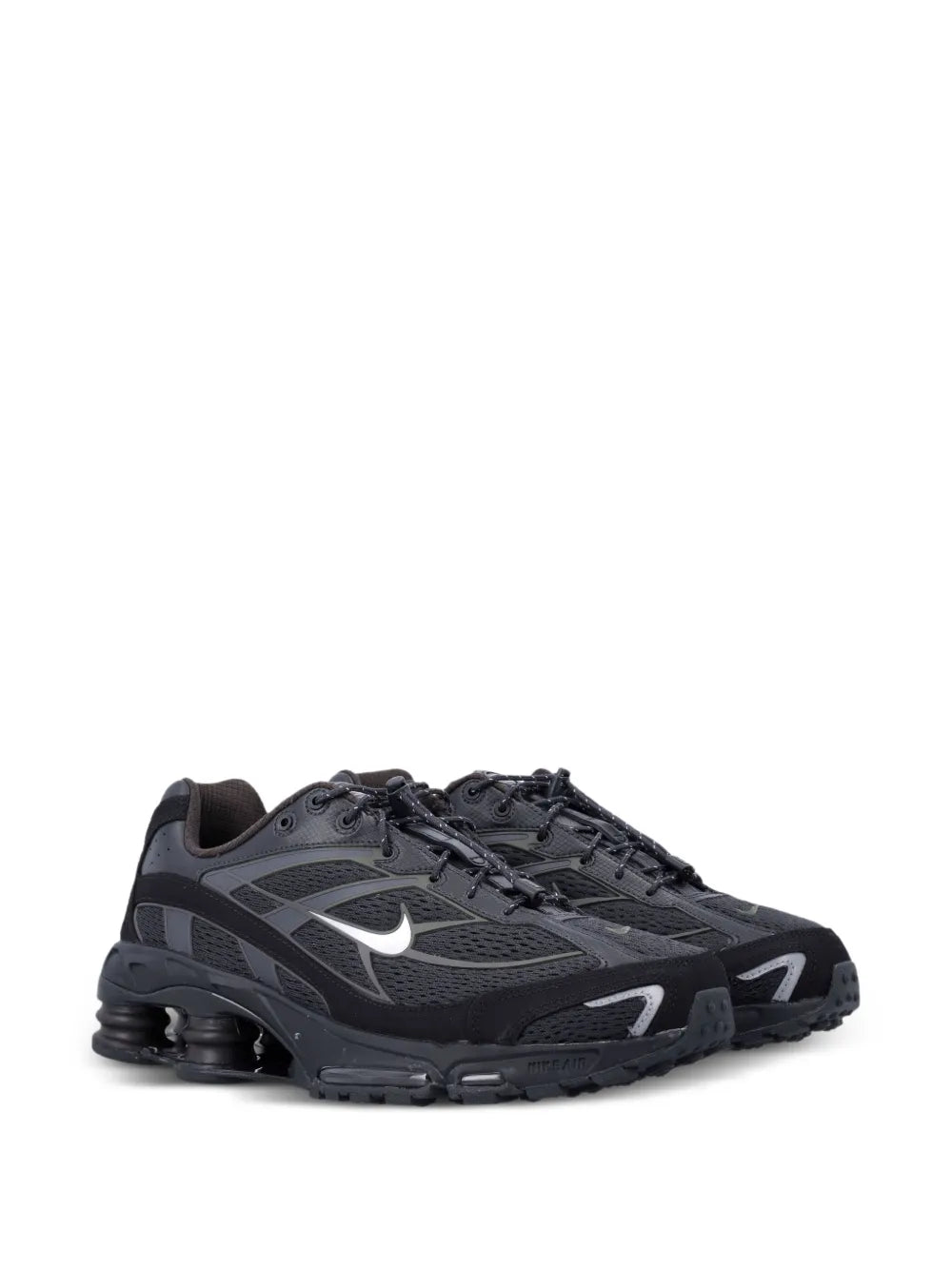 Black Nike Shox Ride 2 running sneakers, lace-up design with Swoosh side logo