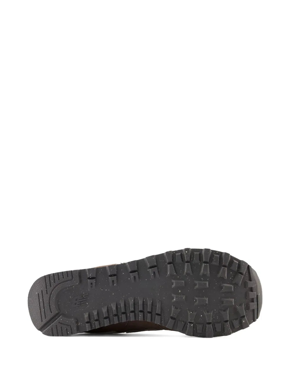 Black rubber outsole for New Balance 574 logo sneaker with deep tread