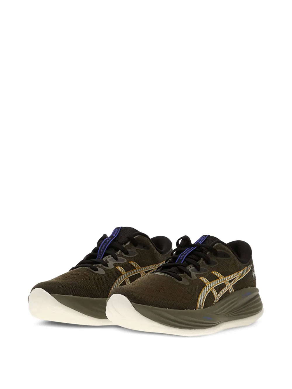 ASICS Gel-Cumulus 27 Gtx brown running shoe, front angled view with white sole