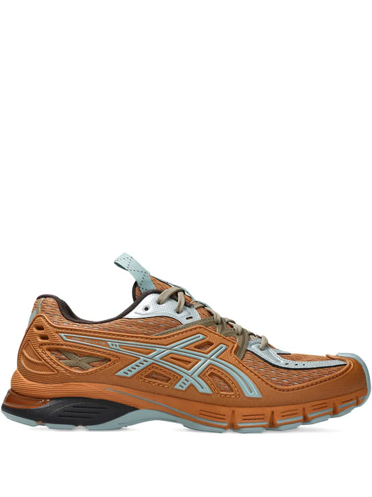 ASICS logo-detail running shoes, orange with light blue and white accents