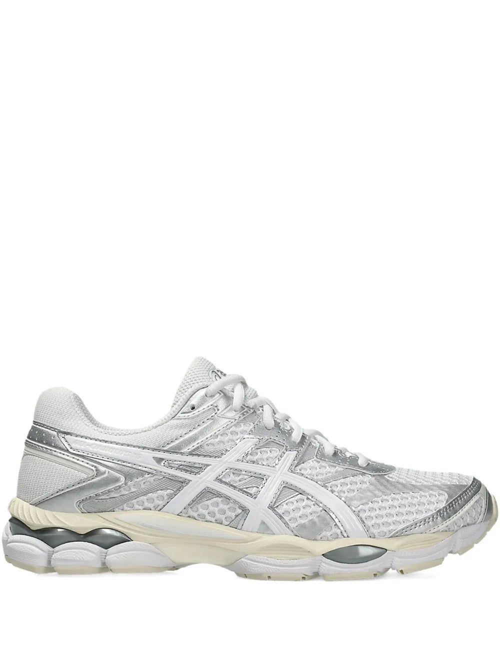 ASICS Gel Cumulus 16 white running sneakers with logo, mesh upper, lace-up
