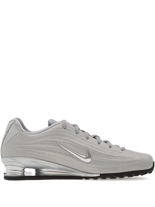 Nike Shox Z low-top sneakers, light gray mesh with metallic Swoosh and lace-up