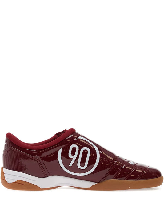 Nike Total90 soccer cleats, burgundy upper with 90 graphic and white sole