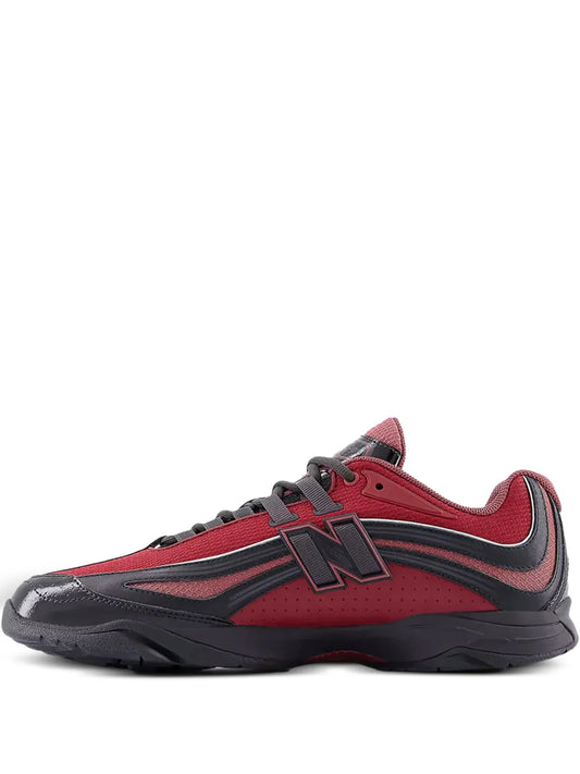 New Balance RC56 red and black low-top lace-up sneaker with oversized N logo