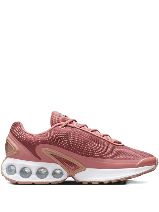 Nike lace-up sneakers, pink mesh upper with visible Air sole pods