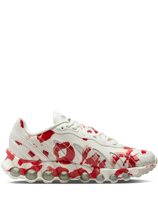 Nike x Vaquera Air Max Dn8 sneaker, white with red graffiti-style print