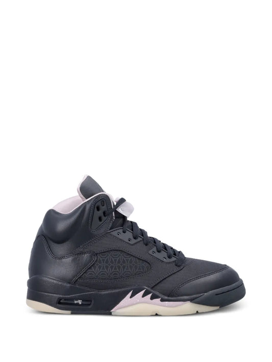 Nike x Paris Saint-Germain Air Jordan 5 black sneakers, lace-up with wings logo