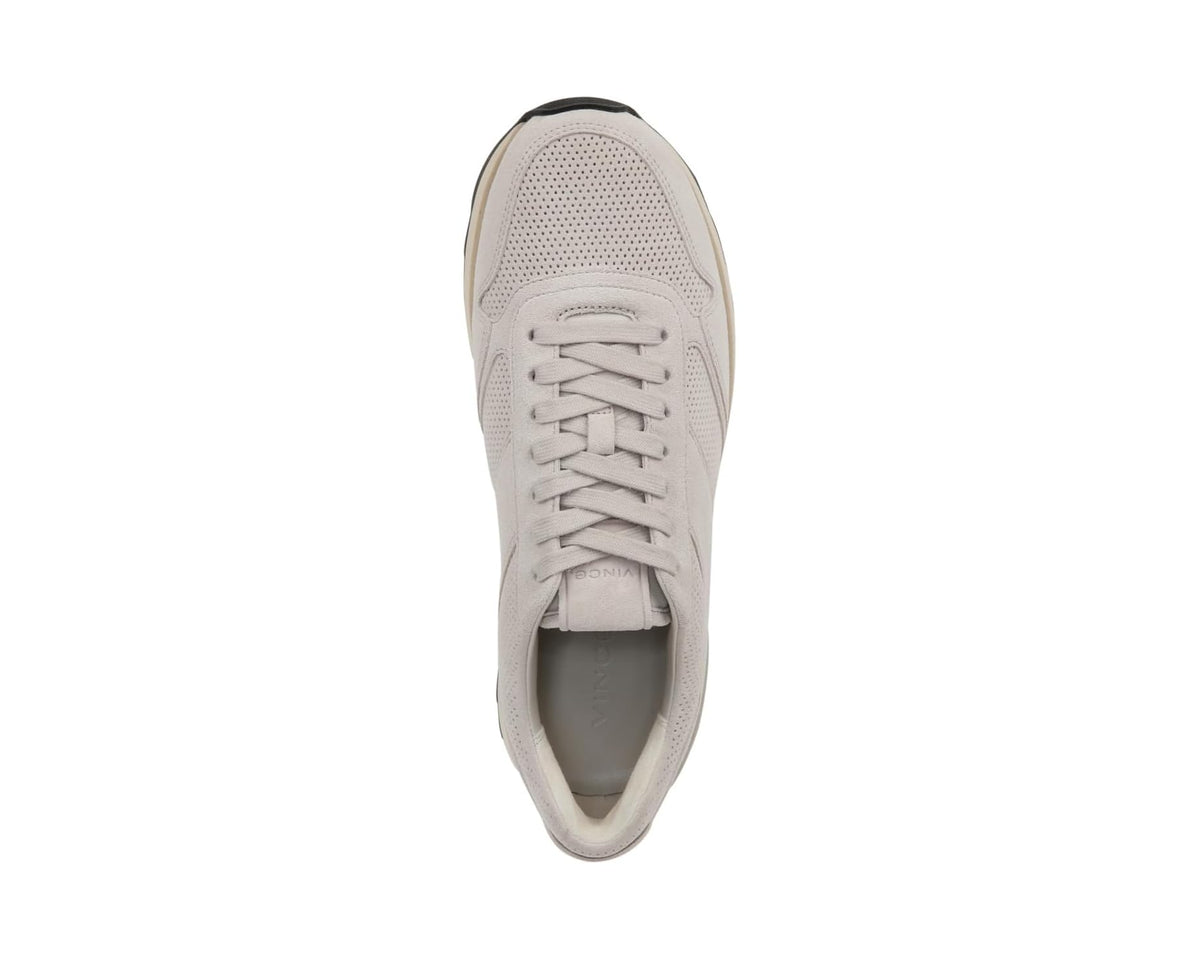 Men's Vince Edric Perforated Lace-Up Sneakers Horchata Suede