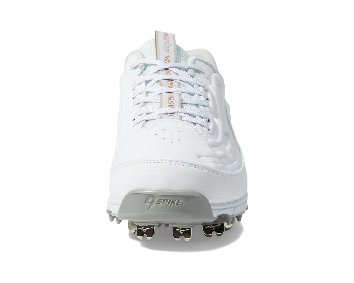 Men's Mizuno 9-Spike Ambition 3 Baseball Cleats White