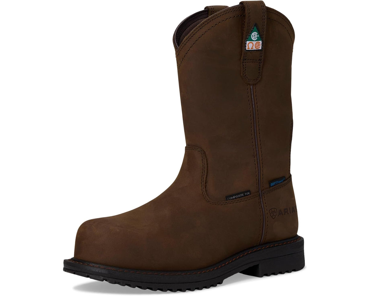 Men's Ariat RigTEK II Waterproof Composite Toe Work Boots Oily Distressed Brown