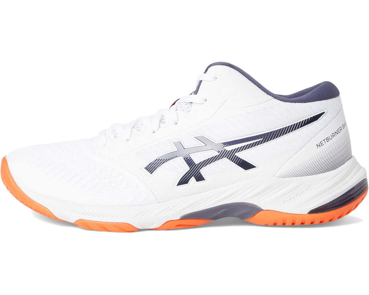 Men's ASICS Netburner Ballistic FF MT 3 Volleyball Shoe White/Indigo Fog