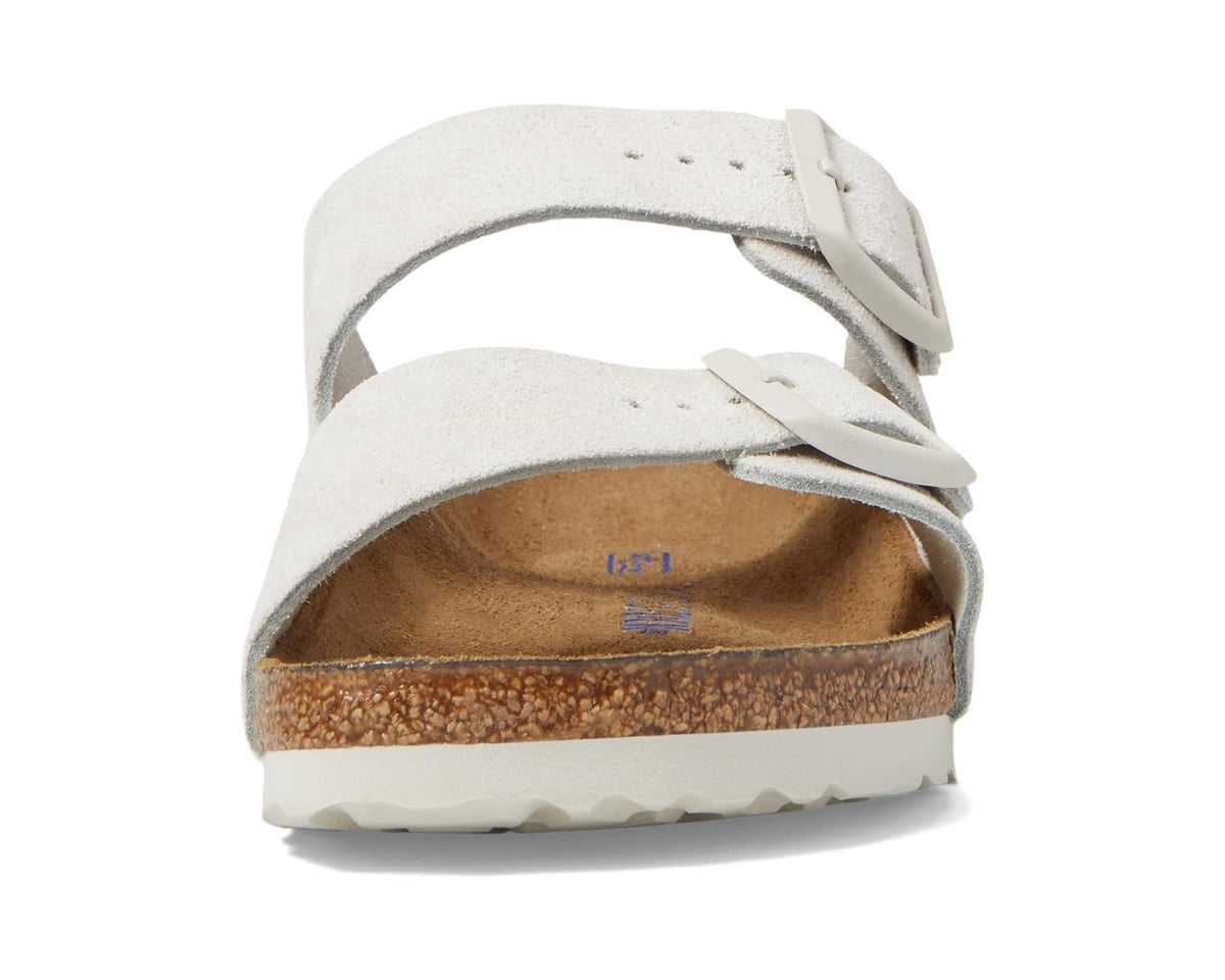 Unisex Birkenstock Arizona Soft Footbed  - Suede (Unisex) Antique White Suede