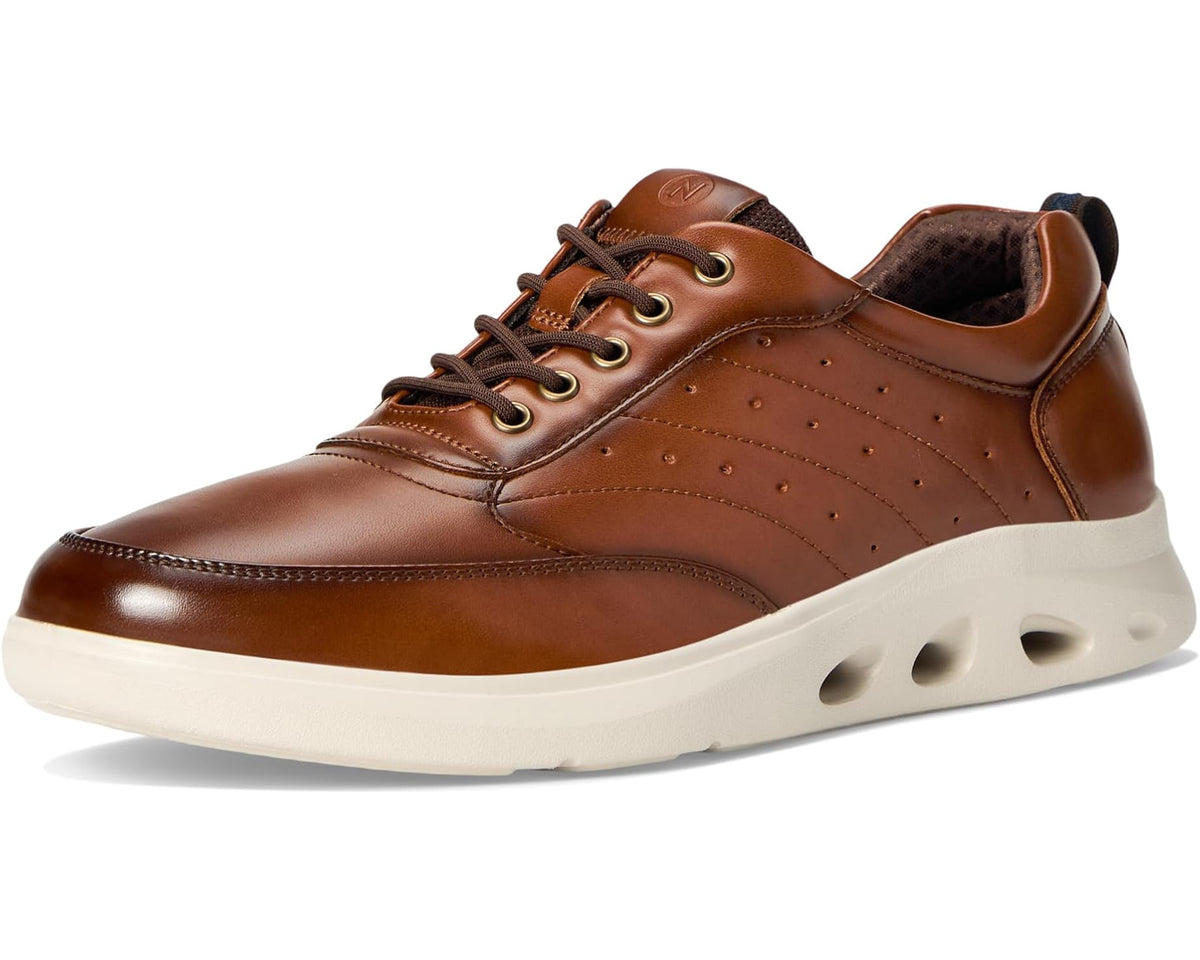 Men's Nunn Bush Ponte Moc Toe Sneakers Hybrid Oxford Dress Casual Lightweight Athletic Style Lace Up Cognac
