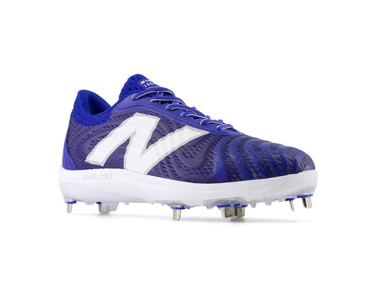 New Balance FuelCell baseball cleats, royal blue knit upper with white N logo