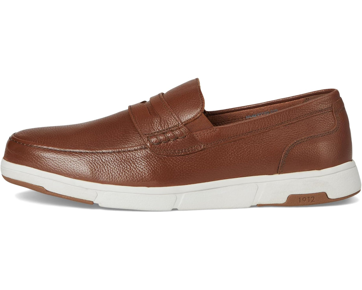 Men's Nunn Bush Luca Moccasin Toe Penny Loafer Lightweight Comfortable Slip-On Cognac