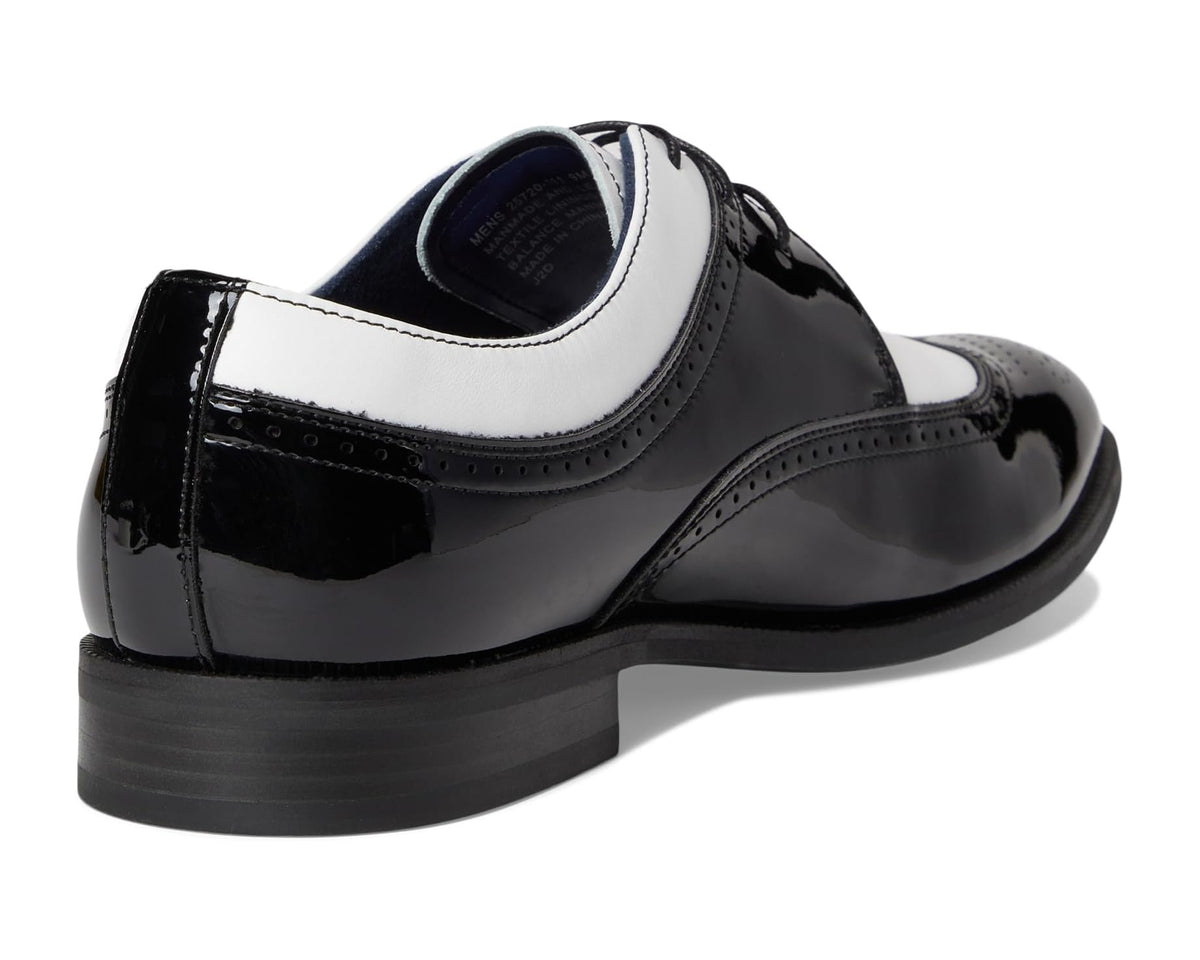 Men's Stacy Adams Dayton II Wing Tip Lace-Up Black and White