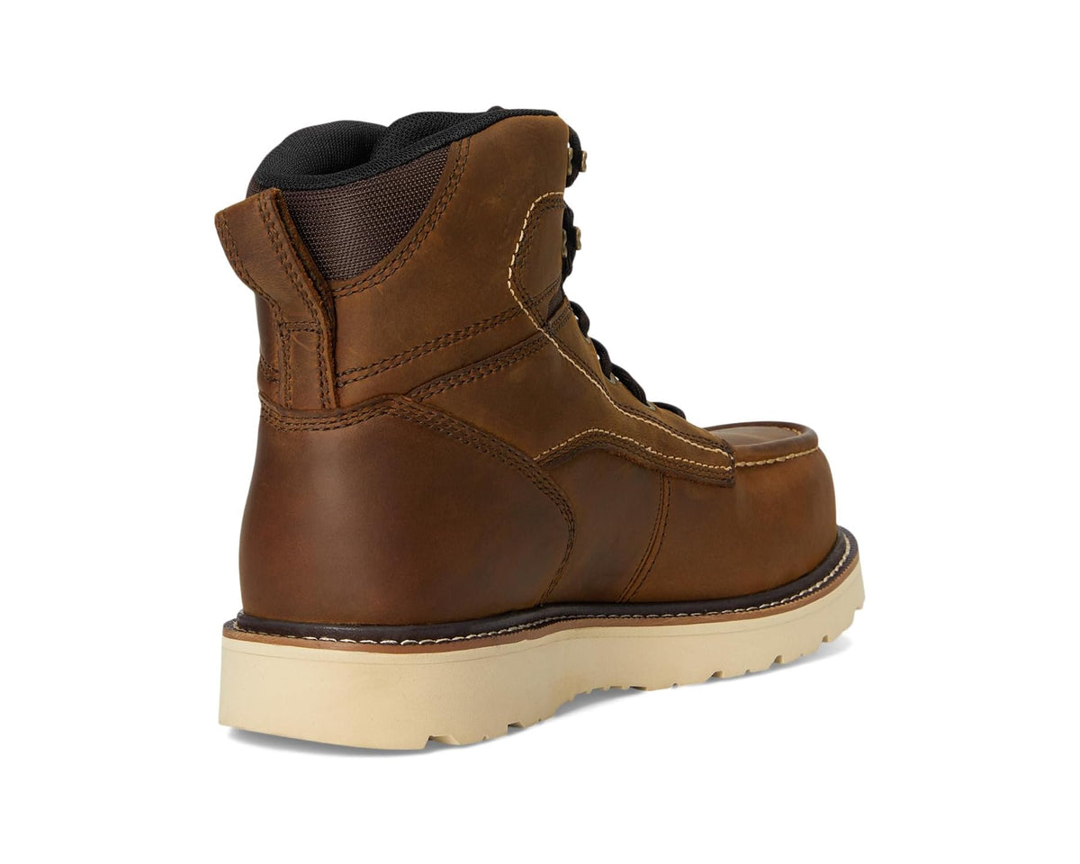 Men's Ariat Rebar Wedge Moc Toe 6 Waterproof Composite Toe Work Boots Distressed Brown