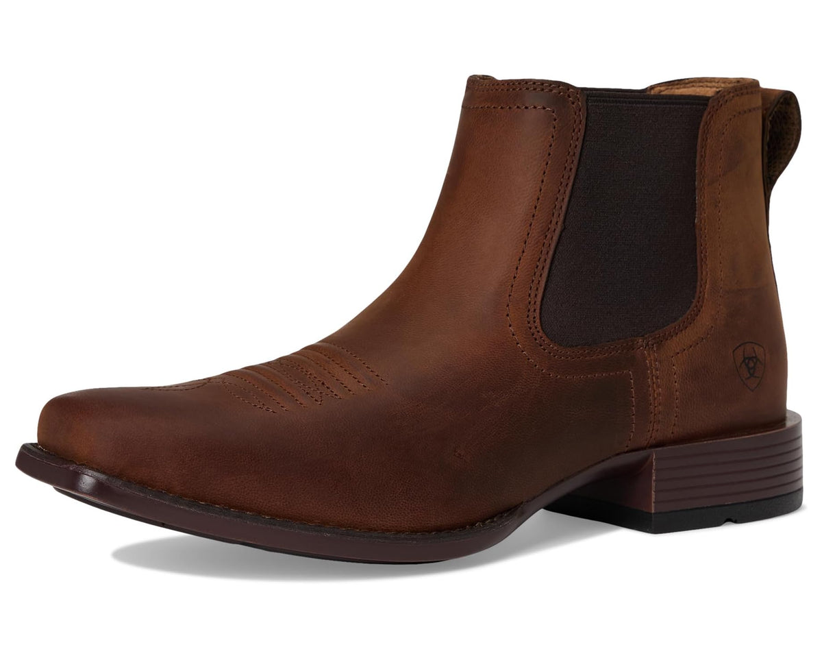 Men's Ariat Booker Ultra Square Toe Western Boots Rough Tan