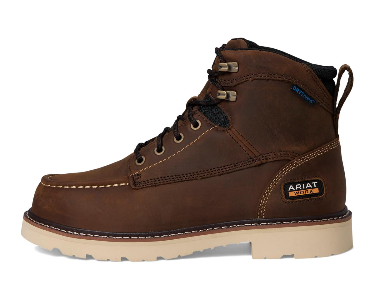 Men's Ariat Rebar Lift 6 Waterproof Work Boots Distressed Brown