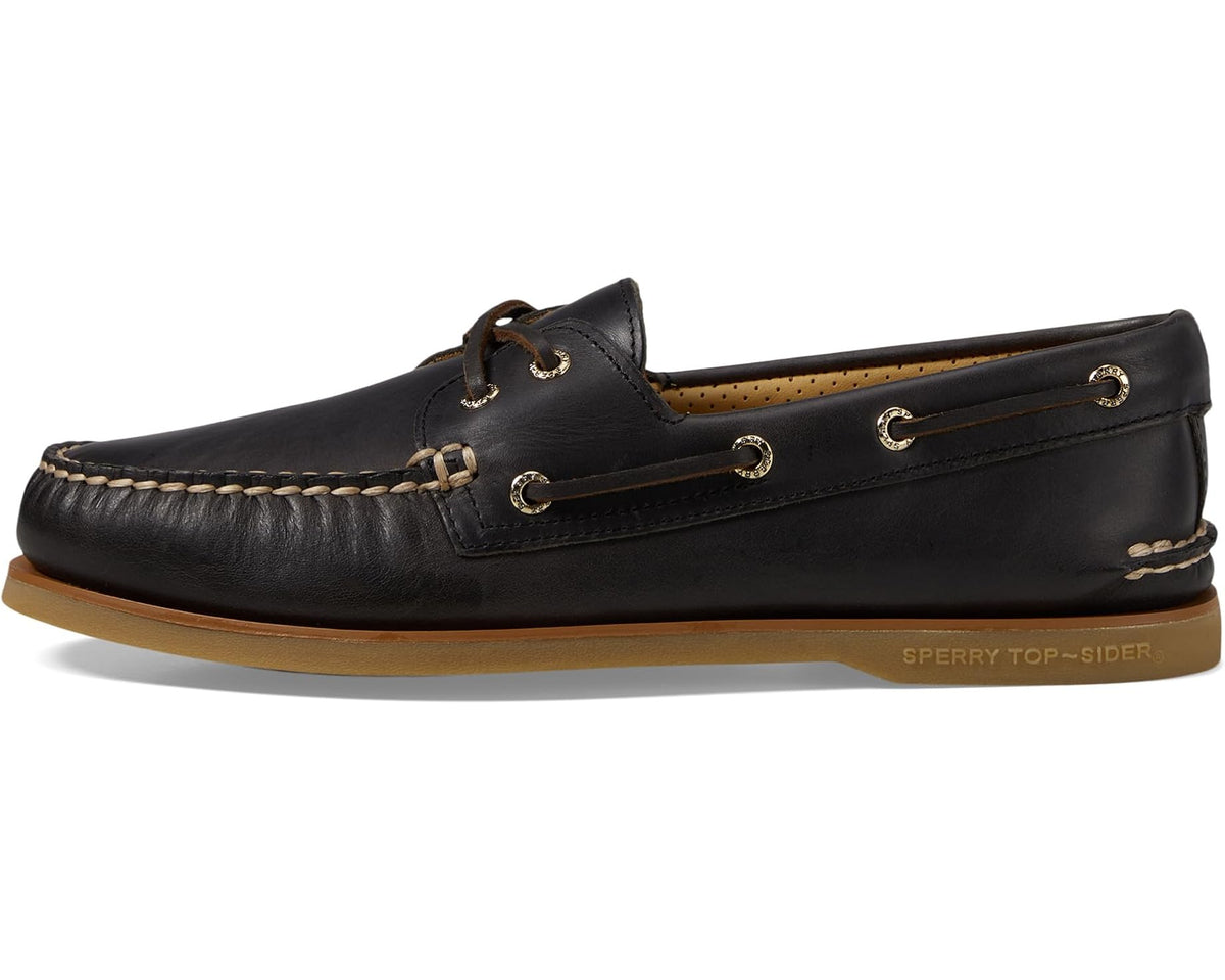 Men's Sperry Gold Authentic Original 2-Eye Seasonal Black Leather