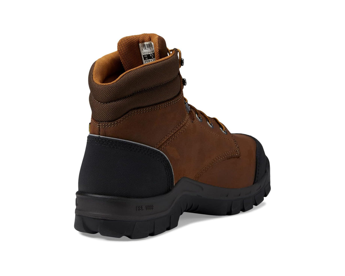 Men's Carhartt Rugged Flex Waterproof Internal Met Guard Comp Toe 6 Work Boots Brown Oil Tanned Leather