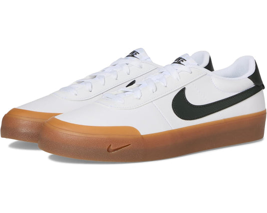 Men's Nike Court Shot sneaker, white upper with black swoosh and gum rubber sole