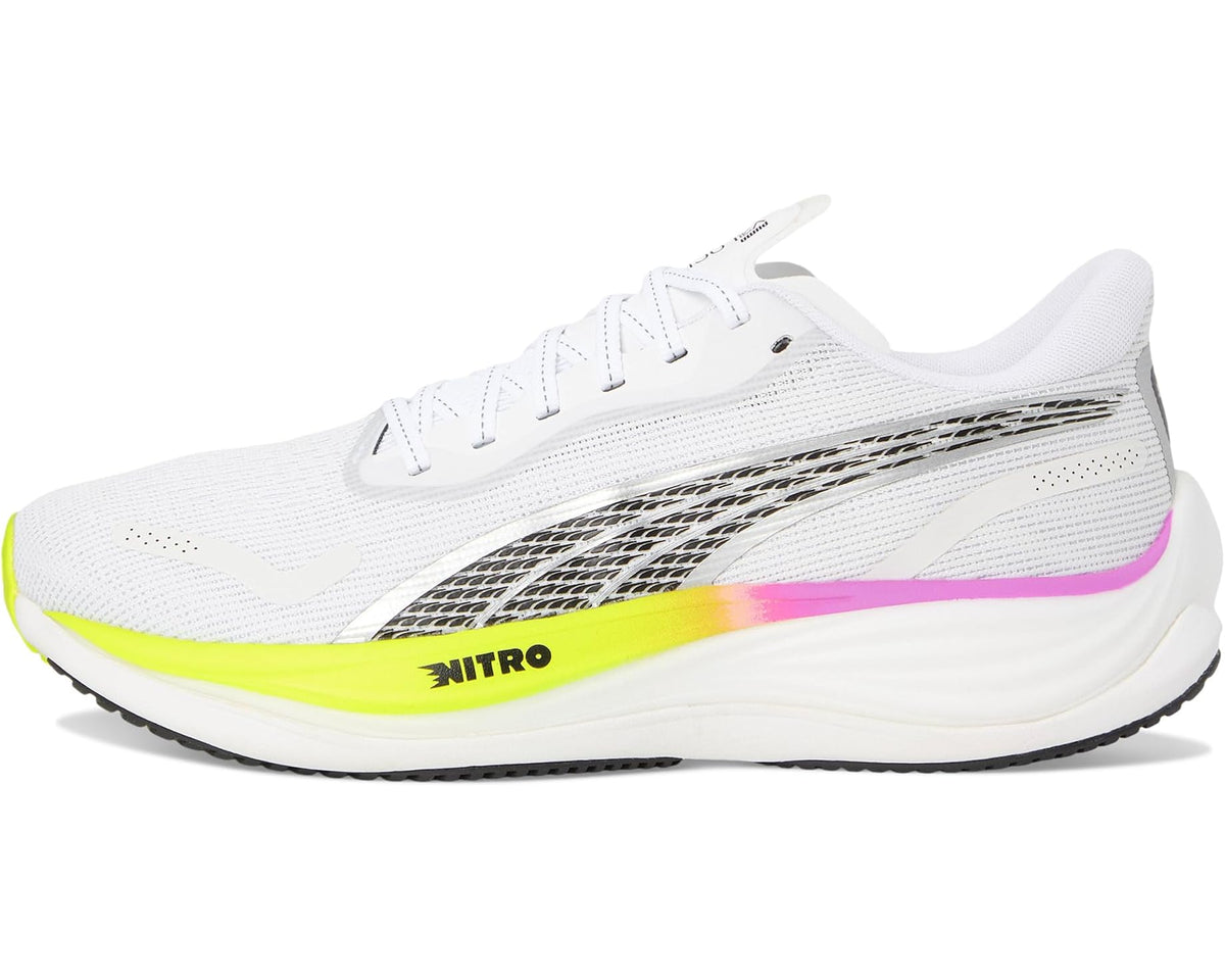 Men's PUMA Velocity Nitro 3 Running Shoes Puma White/Pure Magenta/Yellow Alert