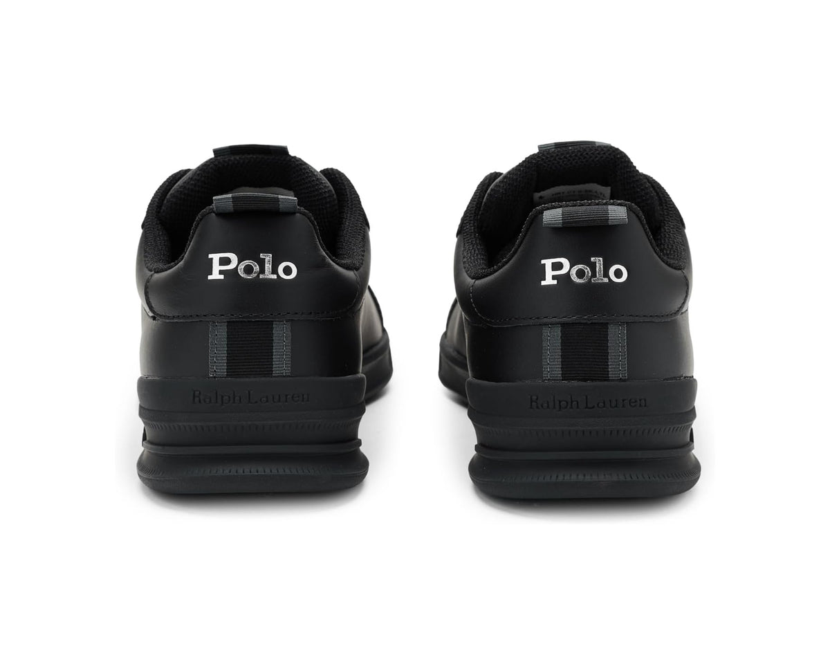 Men's Polo Ralph Lauren Heritage Court II Leather Sneaker Black/Silver