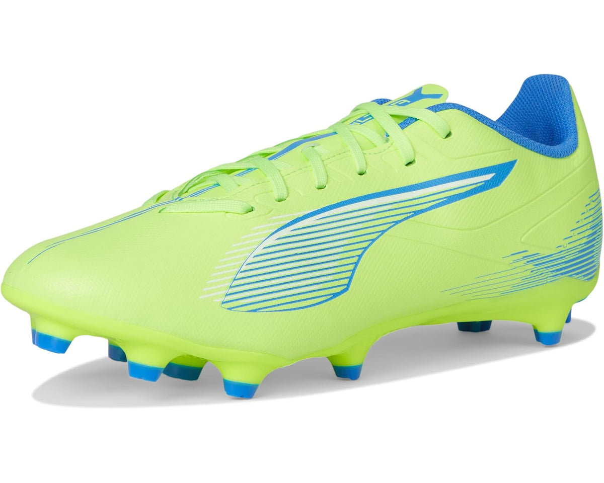 Men's PUMA Ultra 5 Play Firm, Artificial Ground Soccer Cleats Fizzy Apple-Puma White-Bluemazing