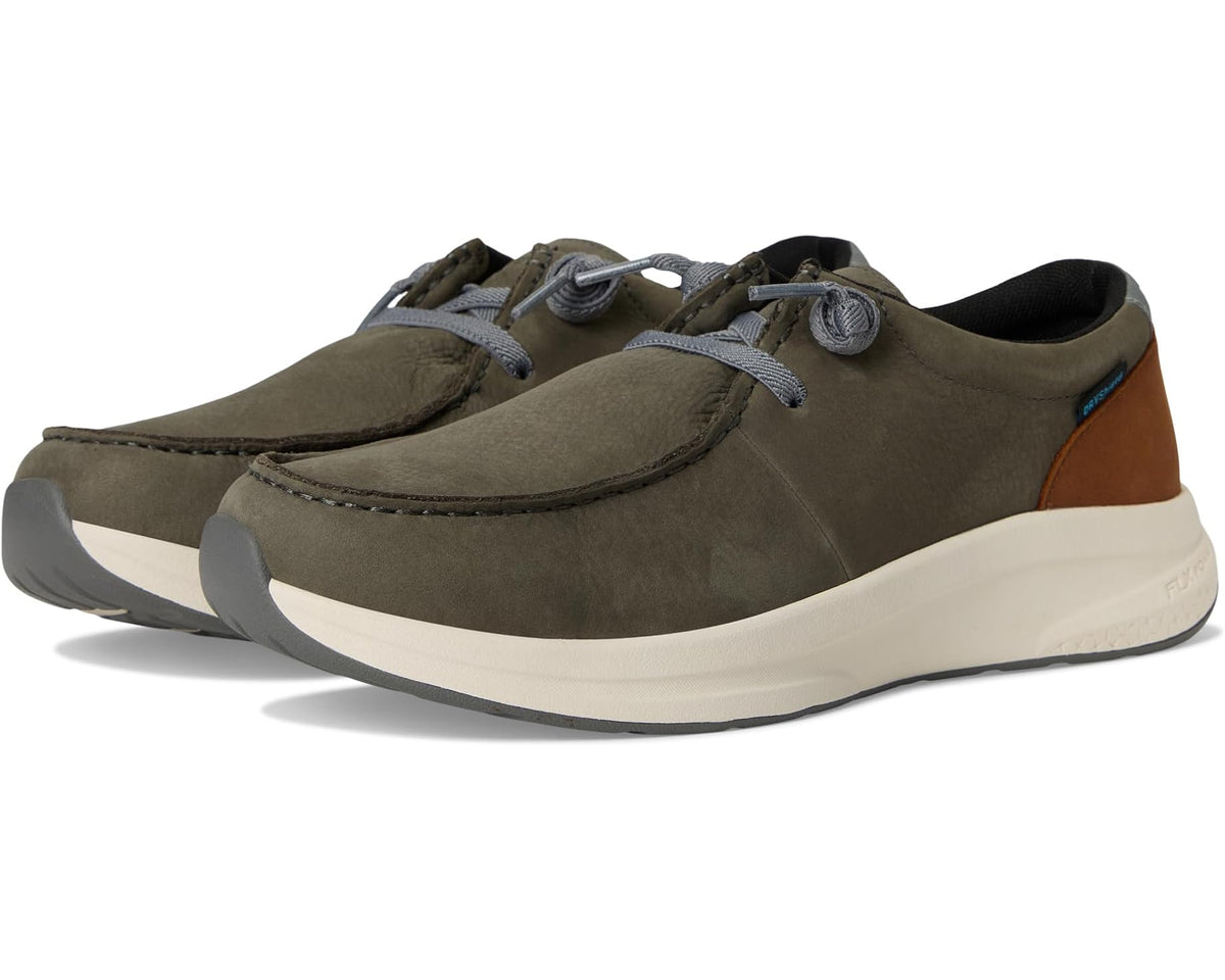 Men's waterproof Ariat lace-up shoe, dark grey suede upper with light rubber sole