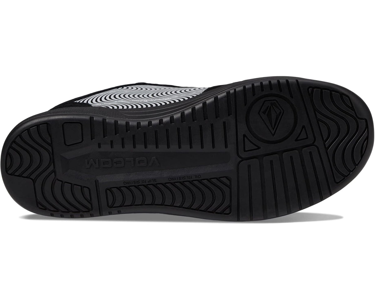 Men's Volcom hybrid skate shoe outsole with deep tread and brand emblem