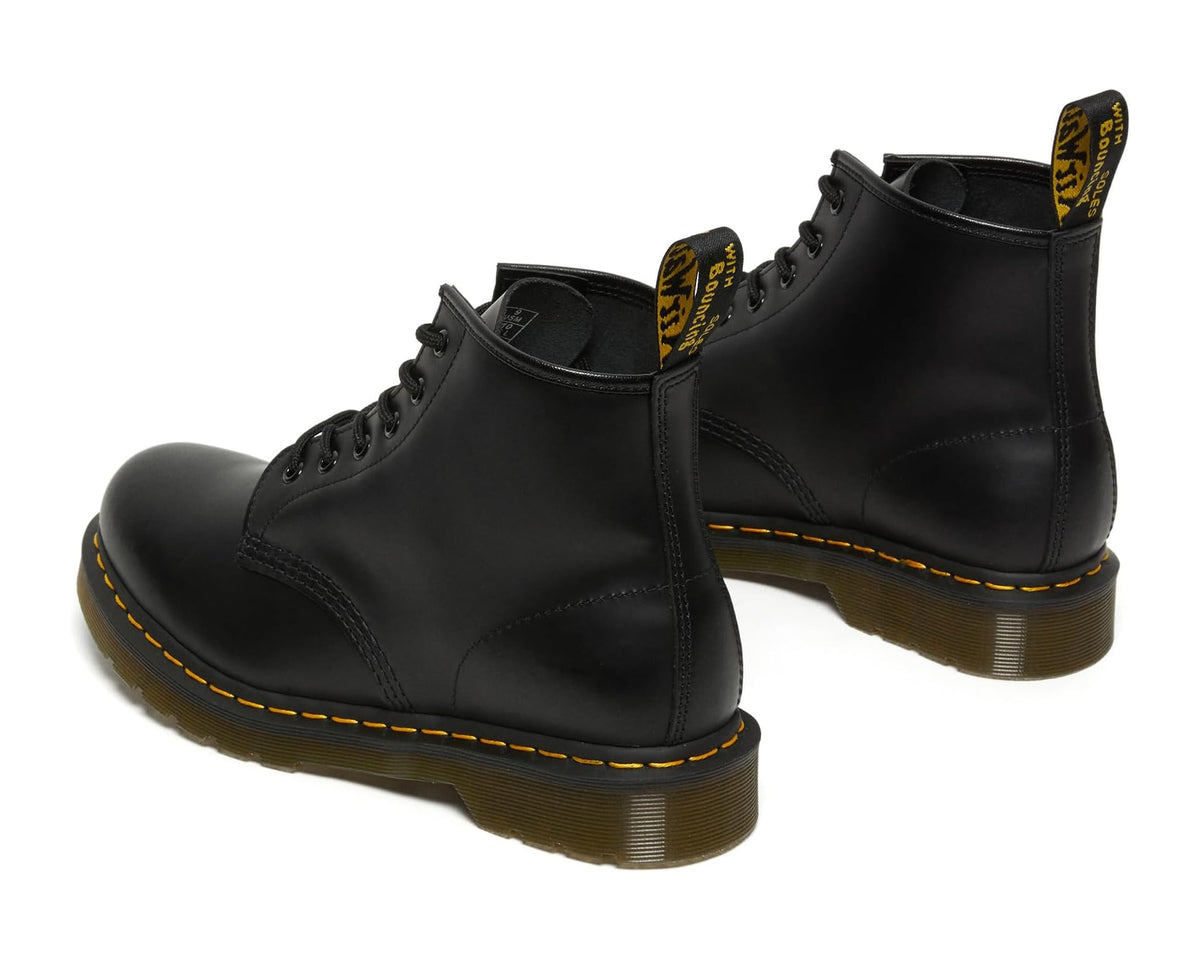 Unisex Dr. Martens 101 Yellow Stitch Black Smooth