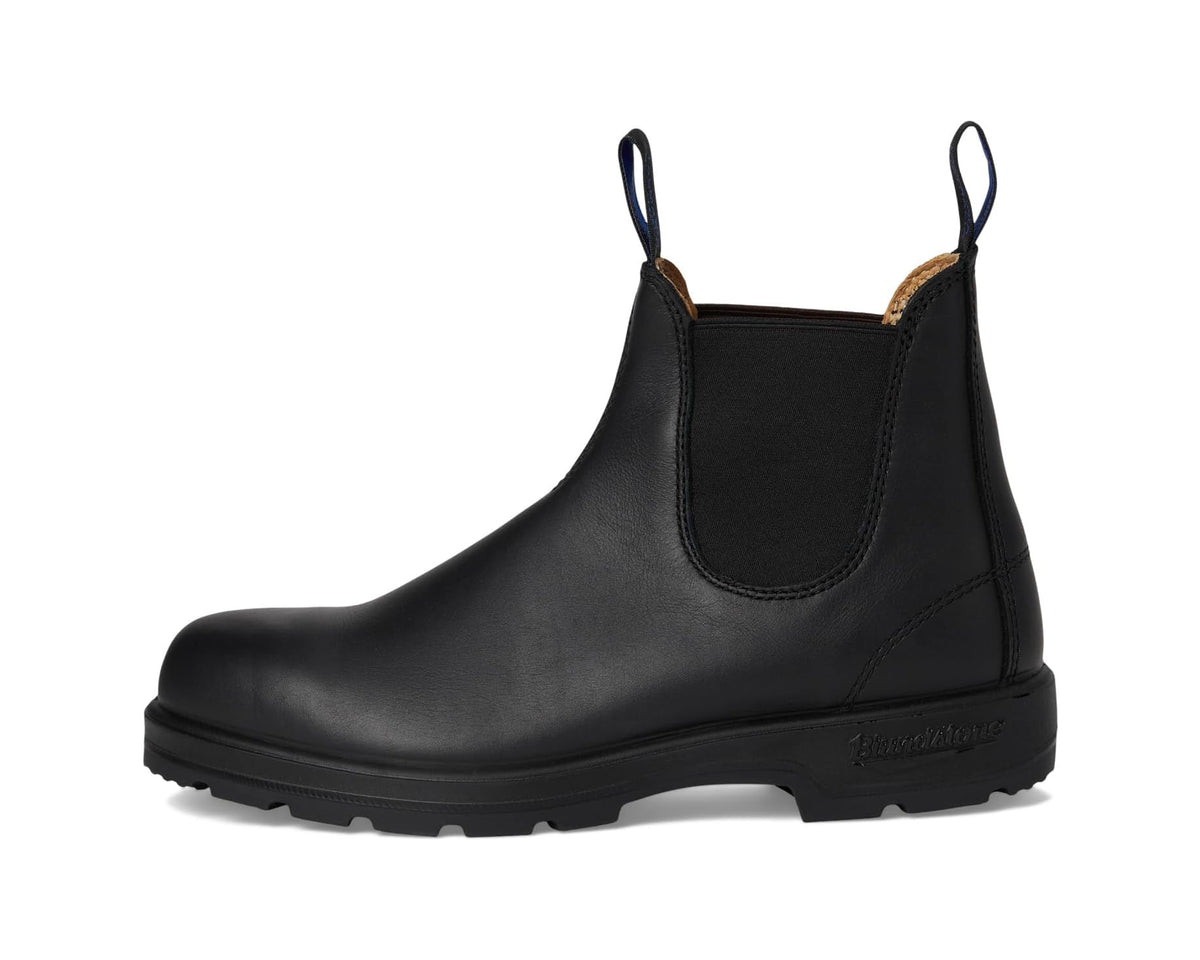 Blundstone BL566 black Chelsea boot side profile with elastic gore and pull loops