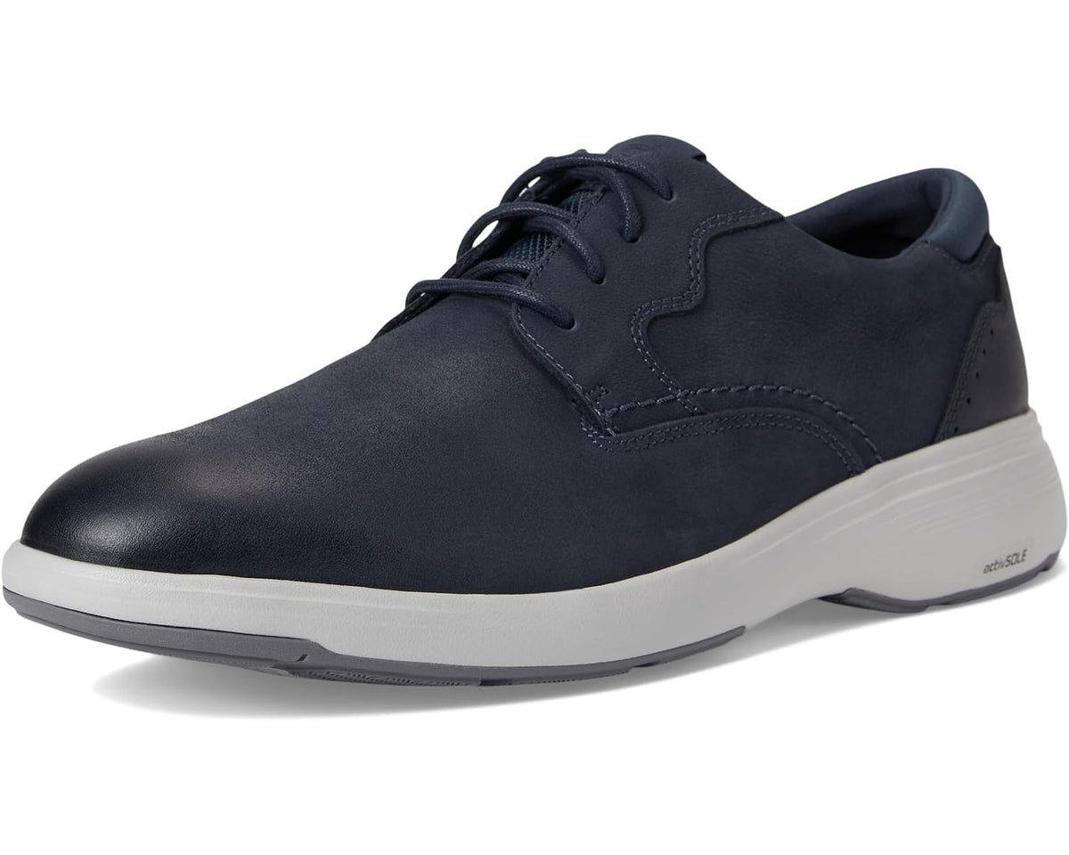 Men's Rockport Noah Plain Toe Dark Blue Leather