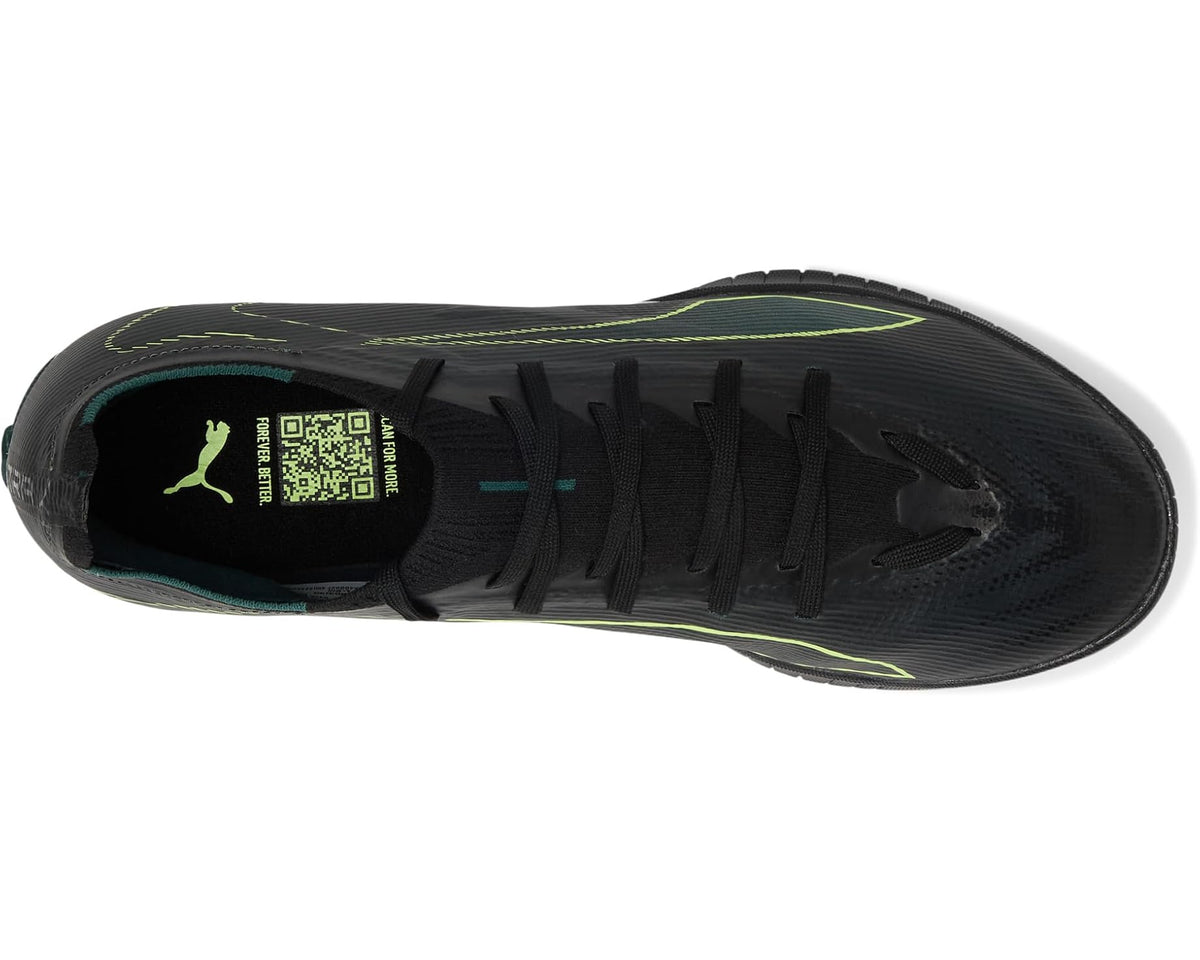 Men's PUMA Ultra 6 Match Turf Trainer Soccer Cleats Black/Fizzy Light/Green Terrain