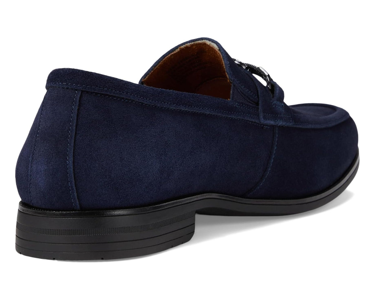 Men's Stacy Adams Ravelle Moc Toe Bit Slip-On Navy Suede