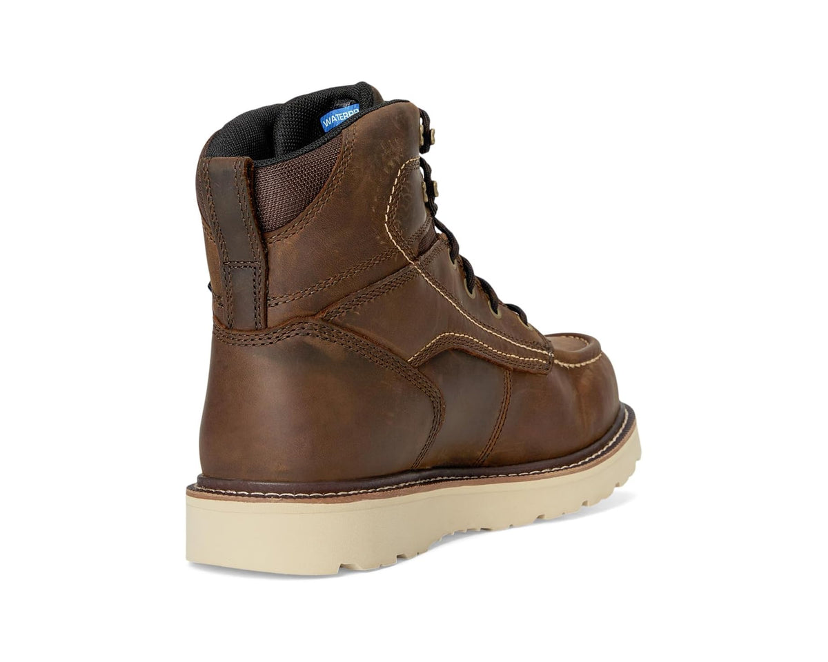 Men's Ariat Rebar Wedge Moc Toe 6 Waterproof Work Boots Distressed Brown