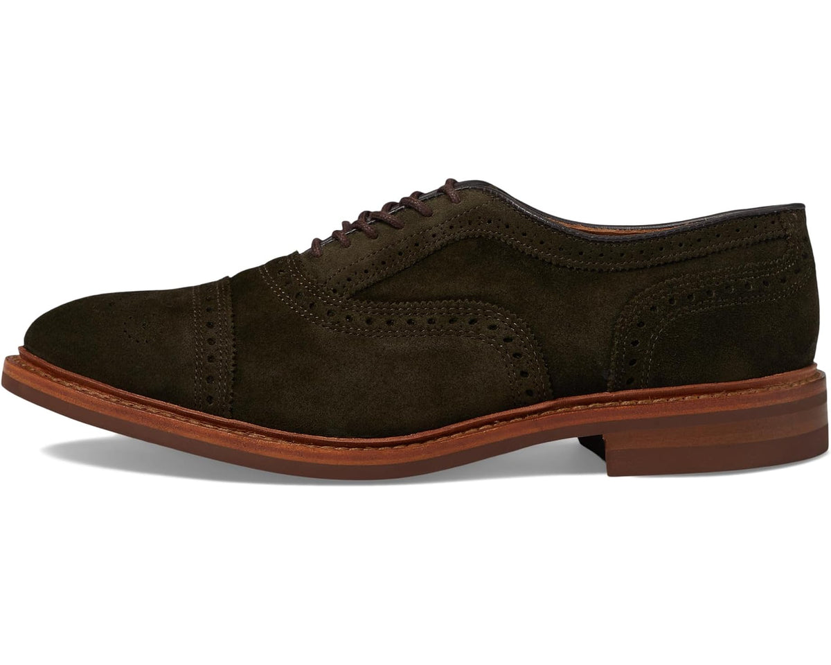 Men's Allen Edmonds Strandmok Cap Toes Hunting Green Suede