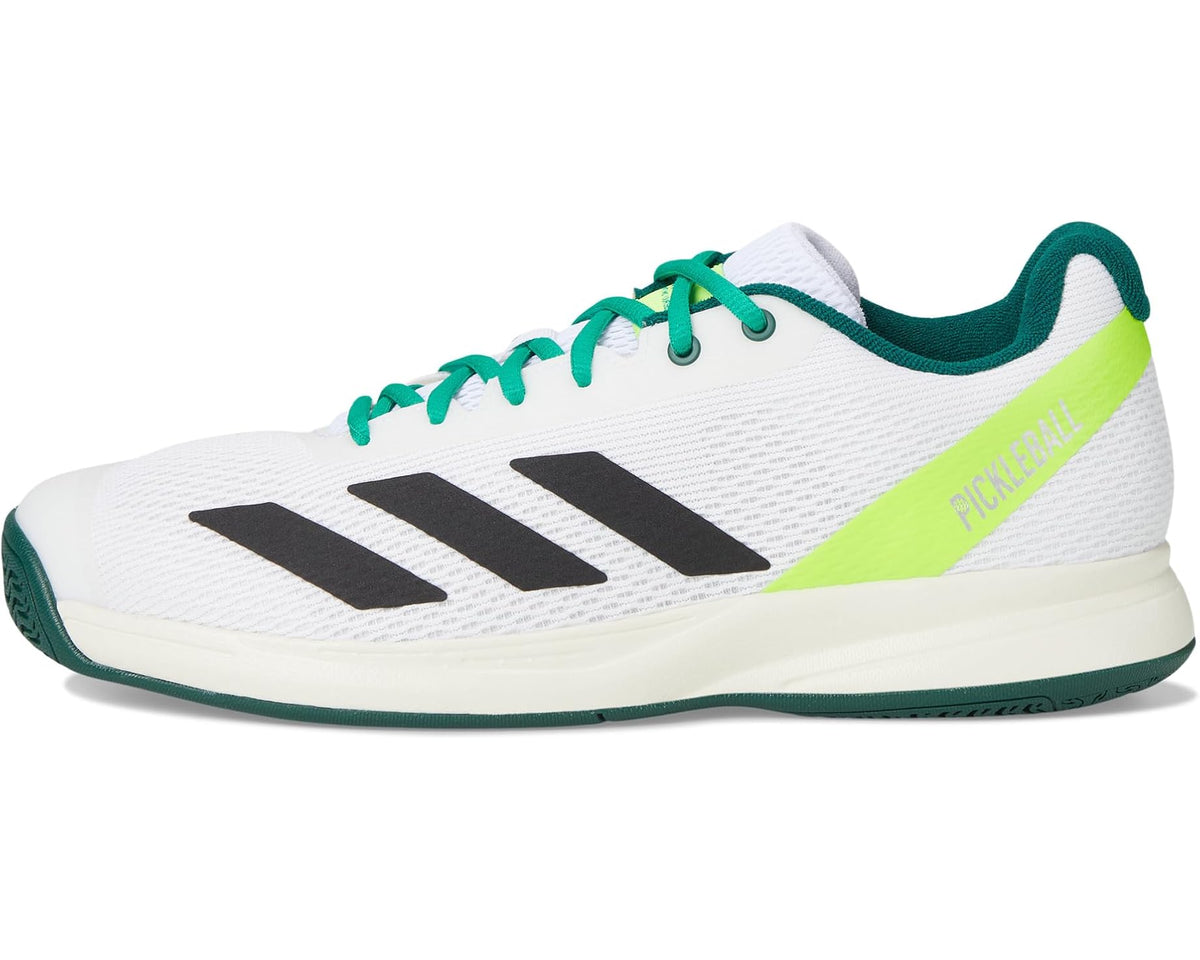 Men's adidas Courtflash Tennis Shoes White/Black/Collegiate Green
