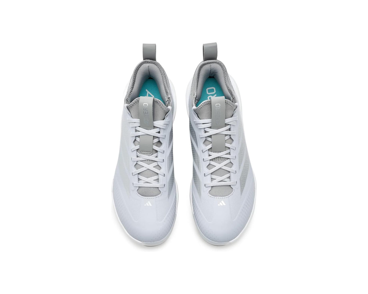 Men's adidas adiZero Impact 2.0 TPU Baseball Cleats Team Light Grey/White/Silver Metallic