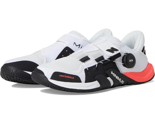 Men's Minimus TR BOA v2 training shoe, white knit with black straps and red trim