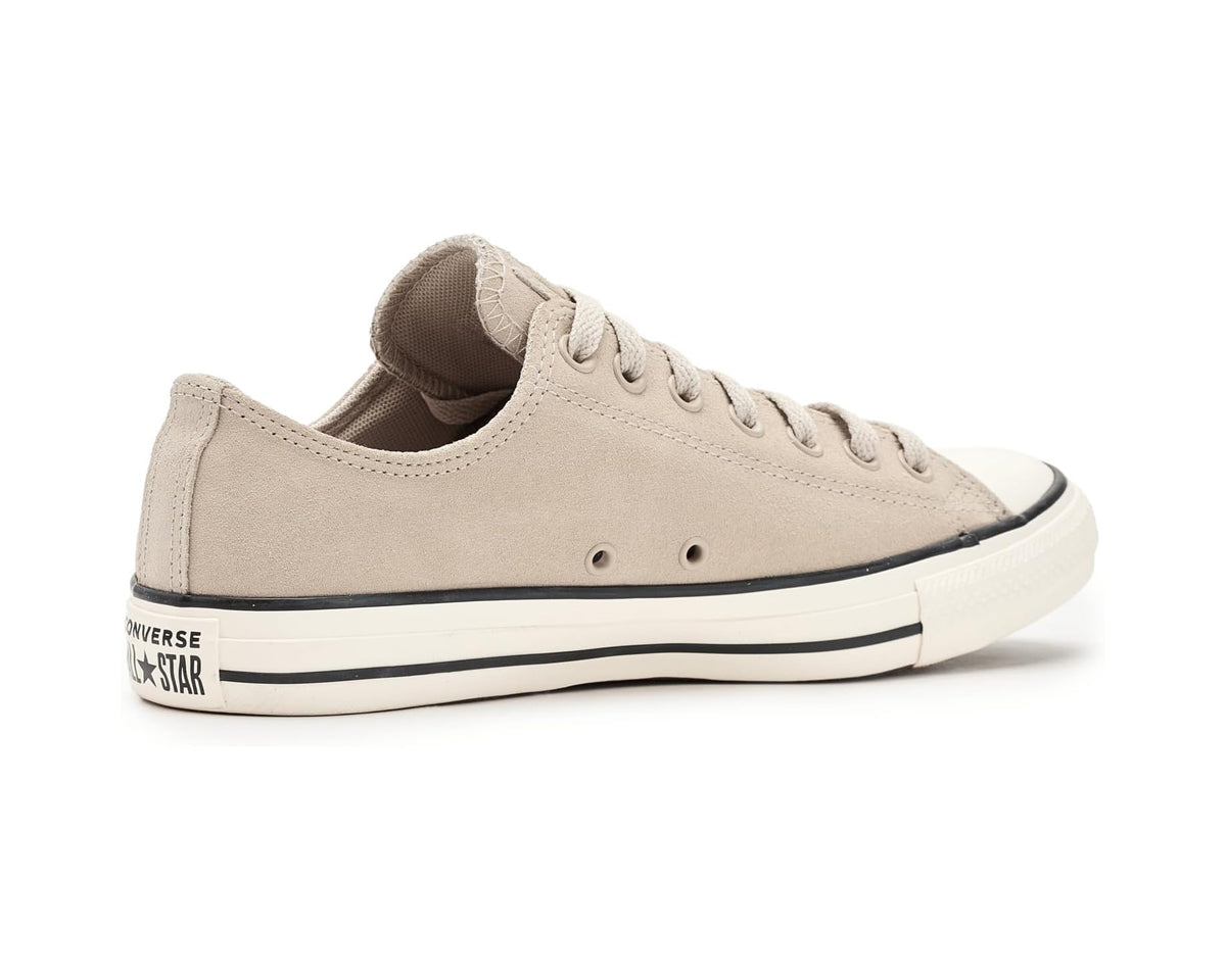 Converse suede low-top sneakers with light beige lining and black midsole stripe