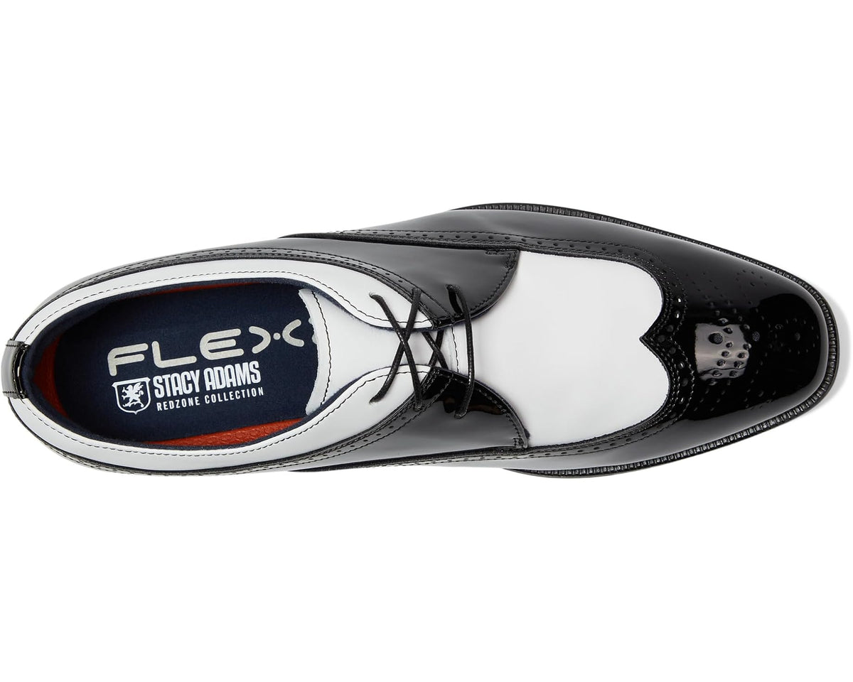 Men's Stacy Adams Dayton II Wing Tip Lace-Up Black and White