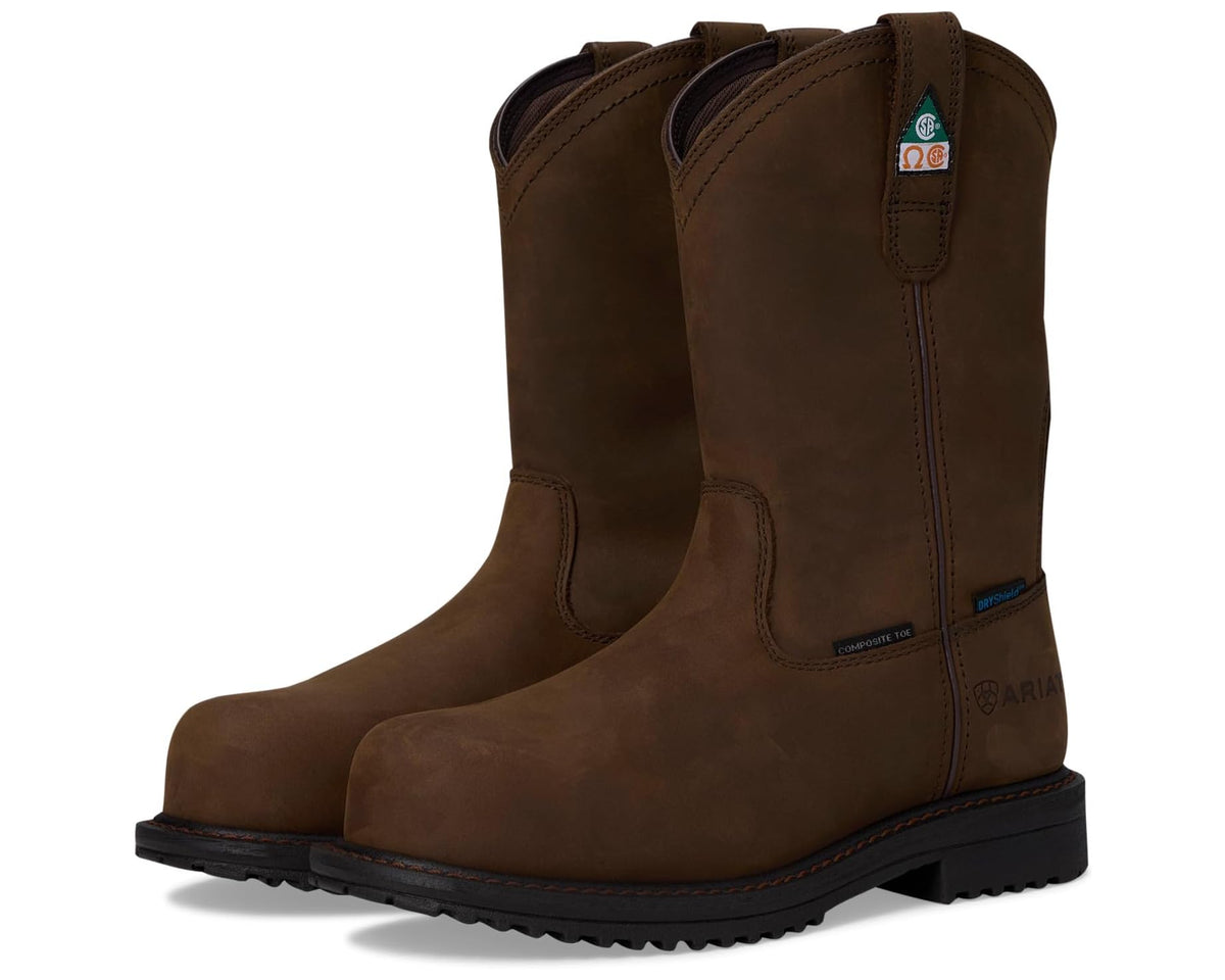 Men's Ariat RigTEK II Waterproof Composite Toe Work Boots Oily Distressed Brown